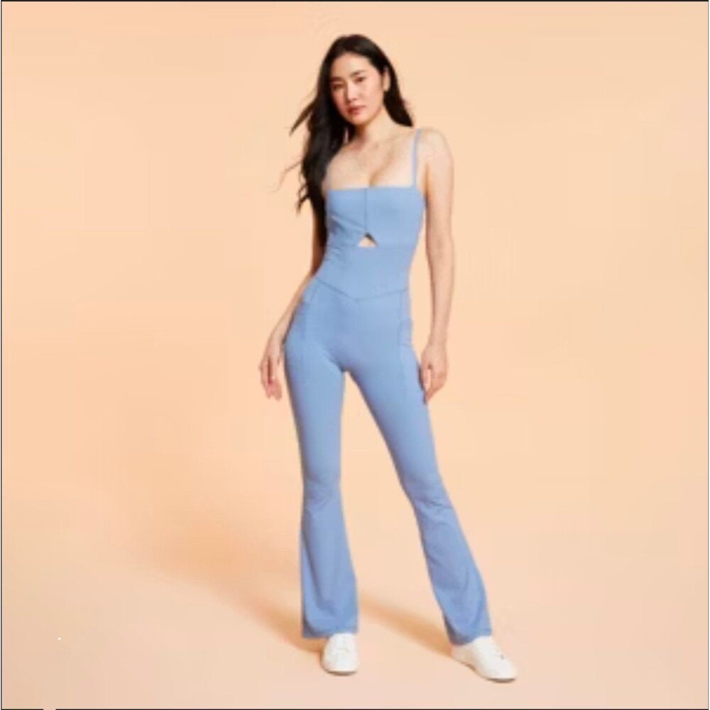 Blogilates Flare Legs Active Jumpsuit Steel Blue S